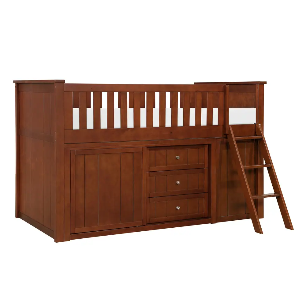 Rowe Low Loft Bunk with Bookcase and 2 Dressers — product view