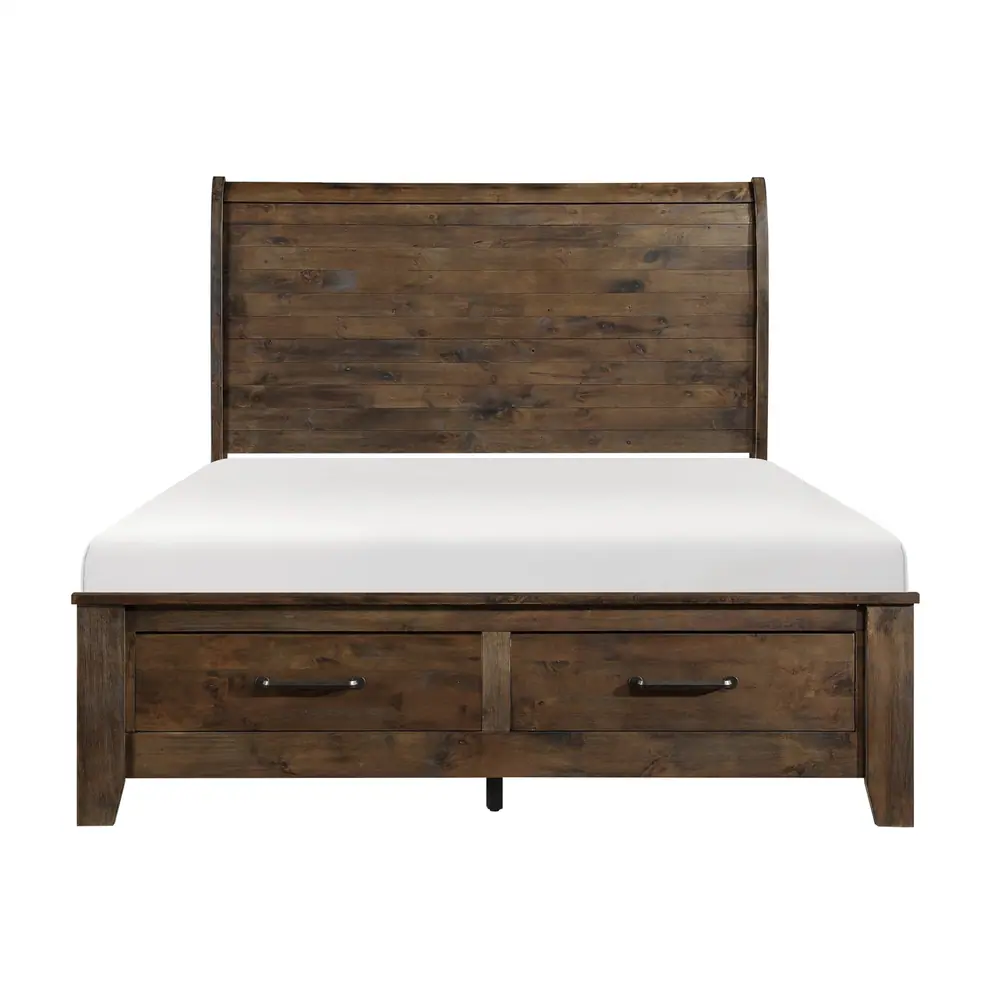 Jerrick Queen Sleigh Platform Bed with Footboard Storage — product view