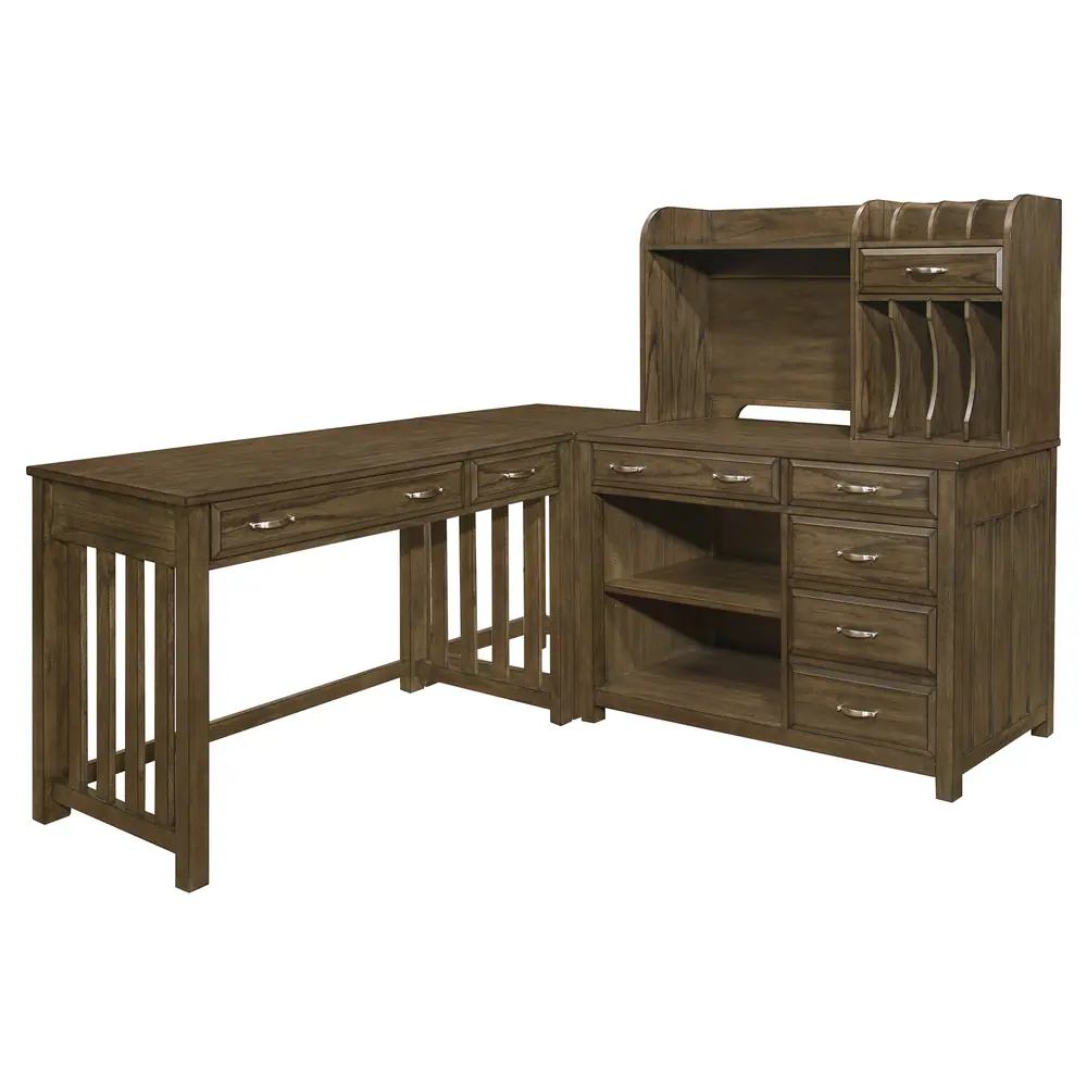 Blanche 4pc Corner Desk (Desk+Corner+Credenza+Hutch) — product view