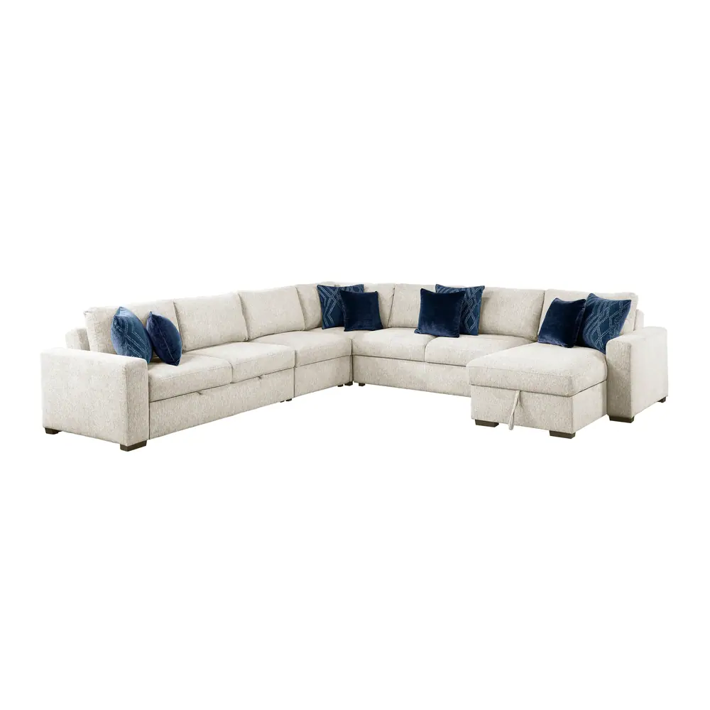 Isla 5-Piece Sectional with Reversible Chaise, Pull-out Bed and Hidden Storage — product view