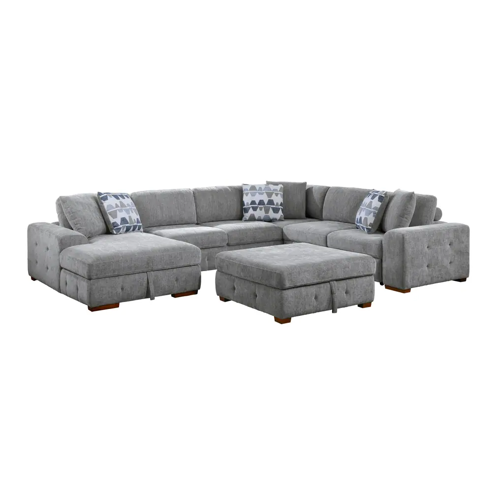Raife 5-Piece Sectional with Left Chaise, Pull-out Bed and Ottoman — product view
