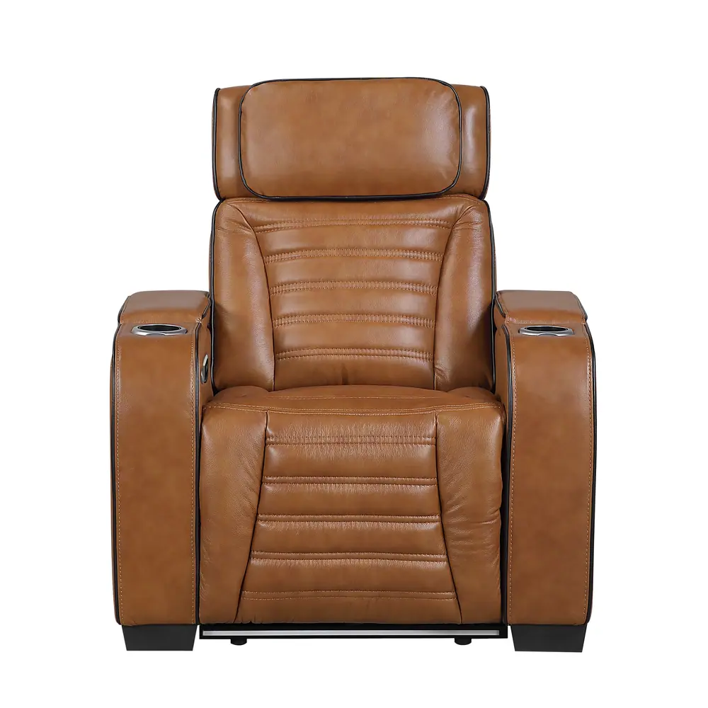 Cyber Power Reclining Chair with Power Headrest, Cup holder, Storage Arms(Top and Side), Air Massage, Heat, LED Lighting and Charging Ports — product view