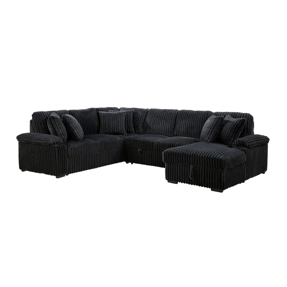 Ridge 3-Piece Sectional with Pull-out Bed, Right Side Chaise and Hidden Storage — product view