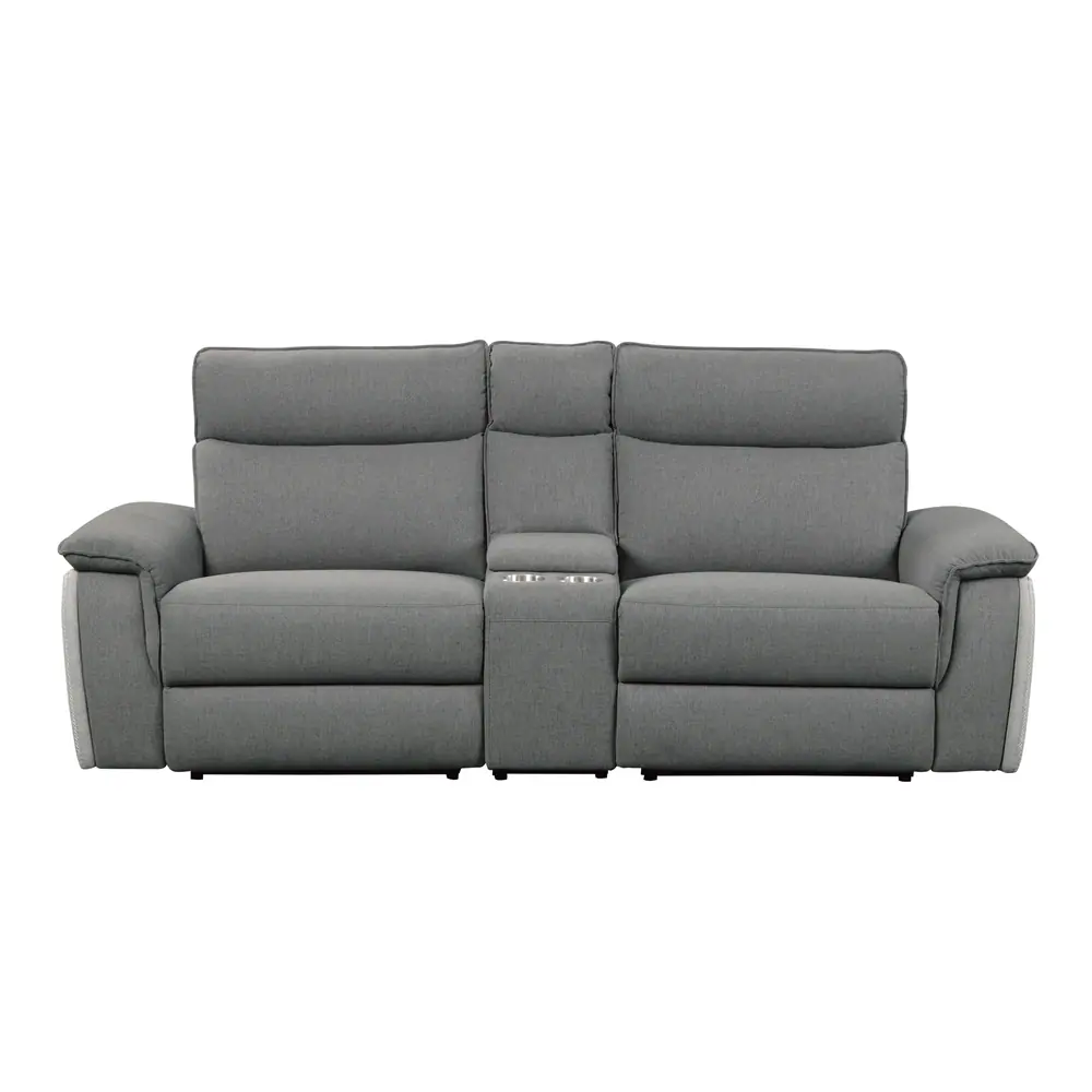 Maroni Power Double Reclining Love Seat with Center Console and Power Headrests — product view