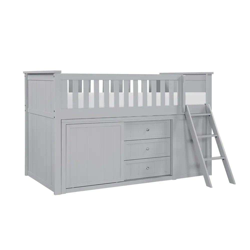 Orion Low Loft Bunk with Bookcase and 2 Dressers — product view