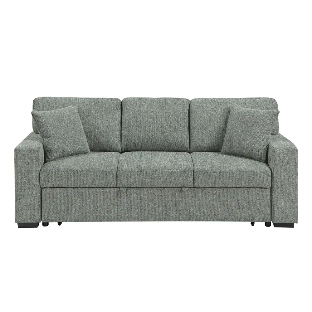 Alcove Sofa with Pull-out Bed, Center Drop-down Cup Holders, Arms with Shelves and Charging Ports — product view