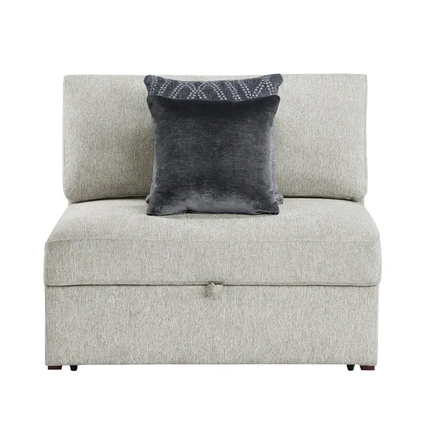 Convertible Armless Chair and Half with Pull-out Bed and Click Motion Back