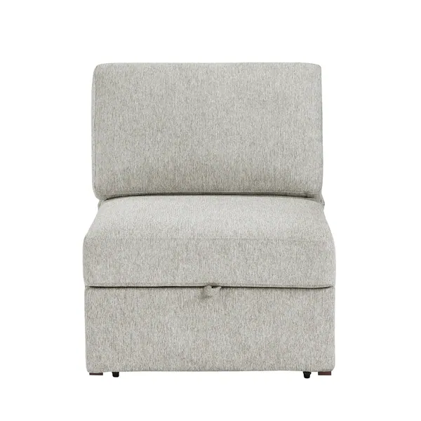 Convertible Armless Chair with Pull-out Bed and Click Motion Back