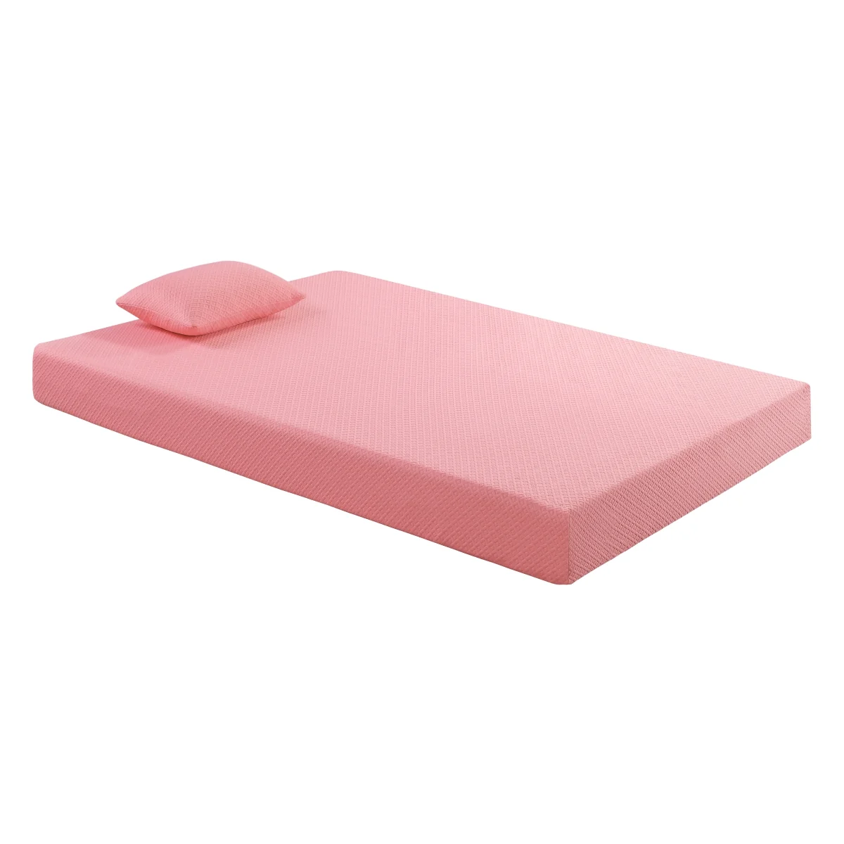 Leo pink mattress — angled product view