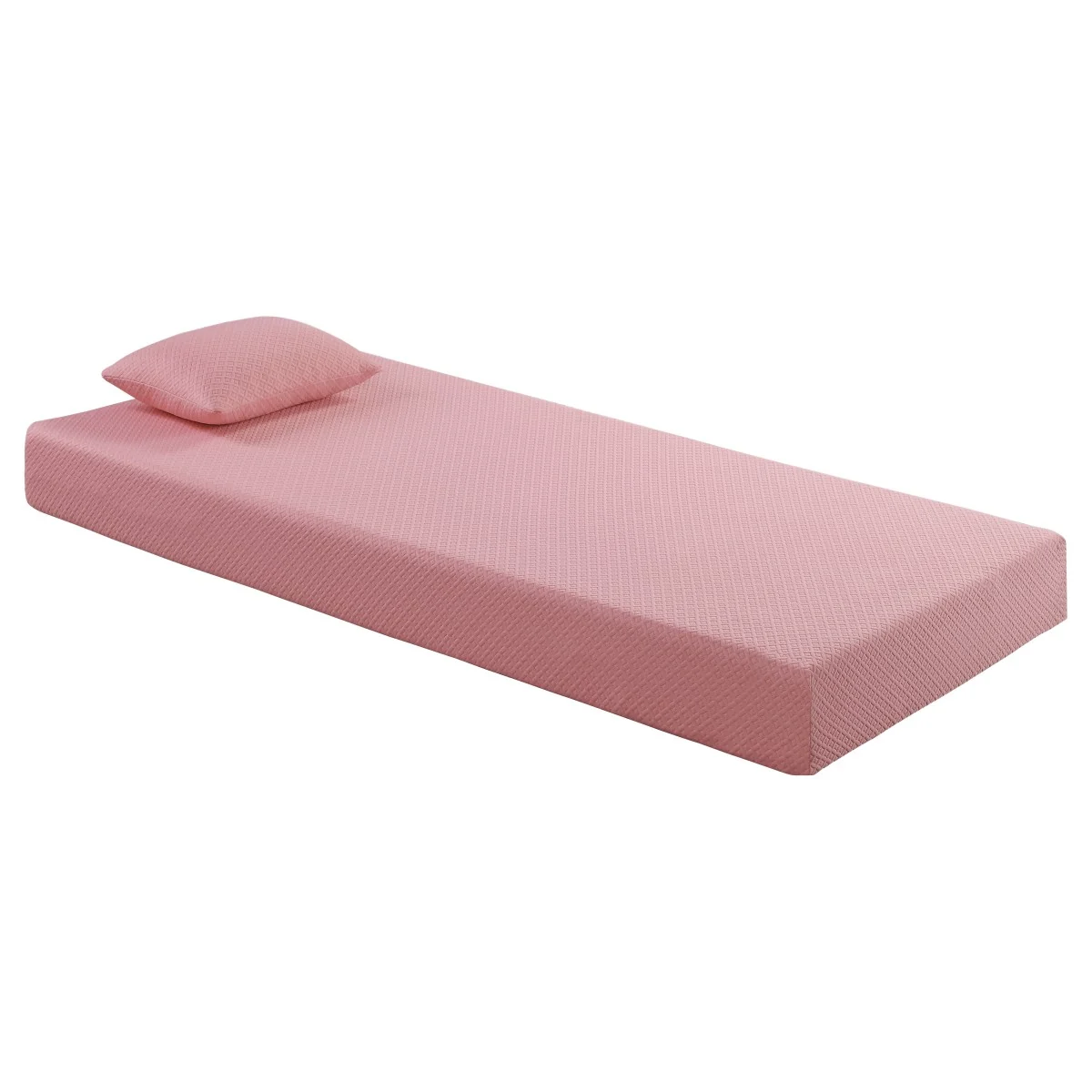 Leo pink mattress — angled product view